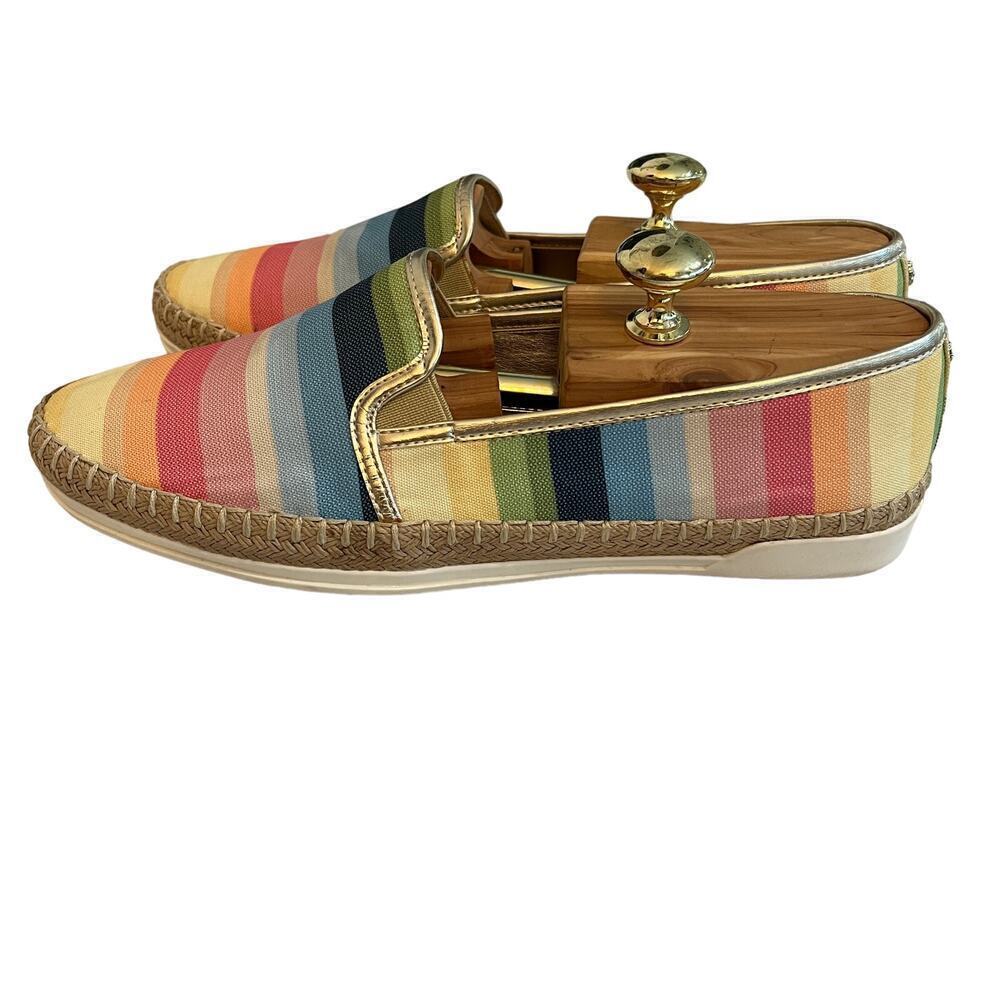 Anne Klein Zamina Pastel Stripe Canvas Espadrille Loafer Shoes Size 9.5 AK193032 - Picture 3 of 12